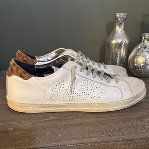 P448 White and Brown Women's Sneakers